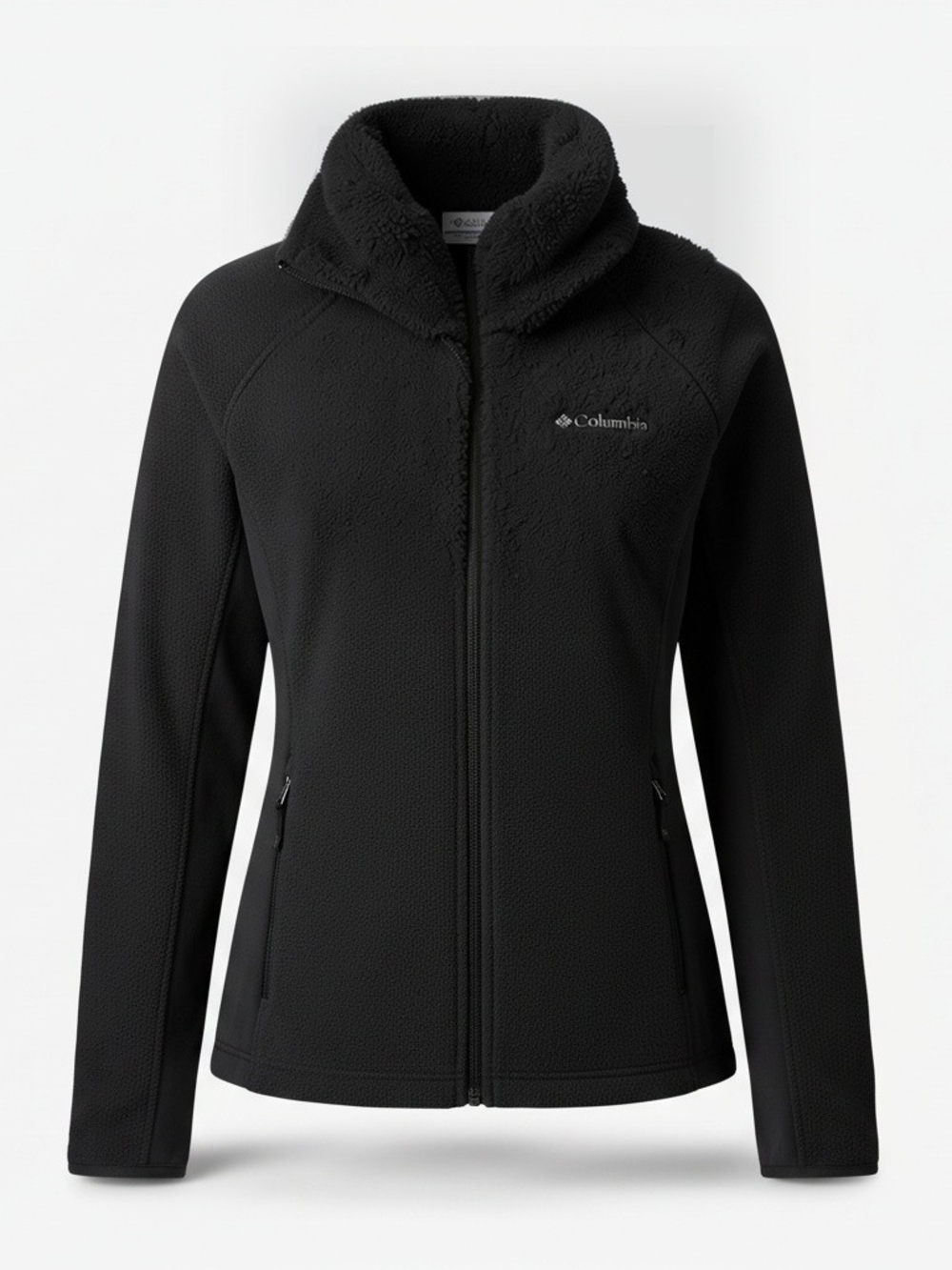 COLUMBIA High Pile Sherpa Fleece Full Zip Jacket Woman Black XSmall